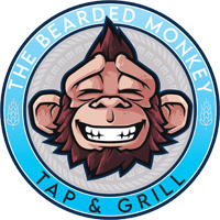 The bearded monkey tap & grill logo.